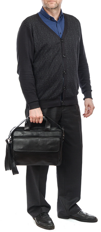 мужской портфель натуральная кожа famous men