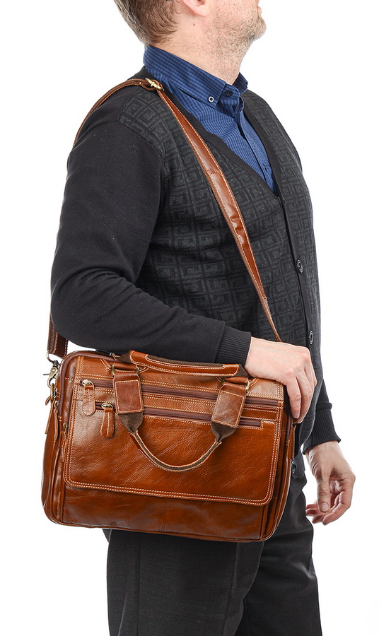 мужской портфель натуральная кожа famous men