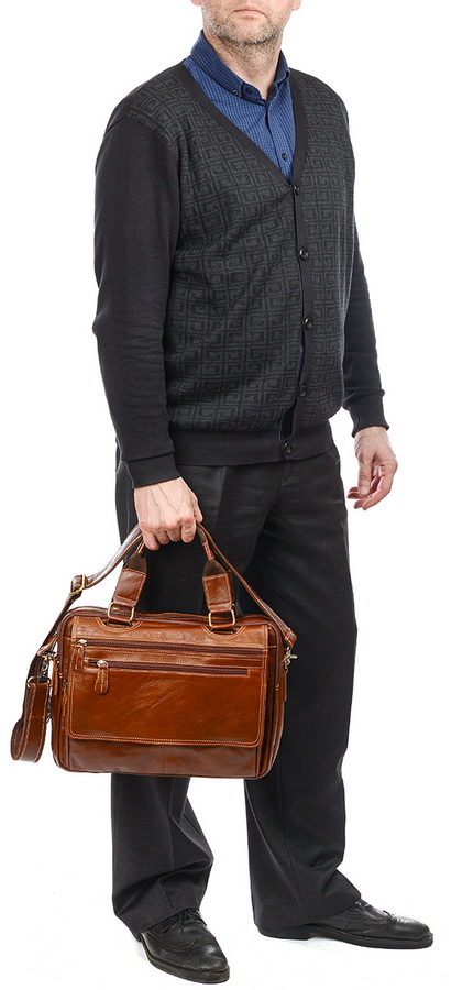 мужской портфель натуральная кожа famous men