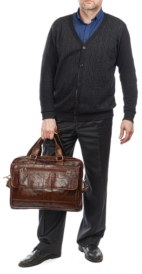 мужской портфель натуральная кожа famous men