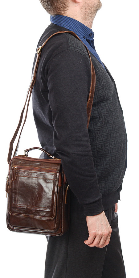 мужская сумка натуральная кожа famous men