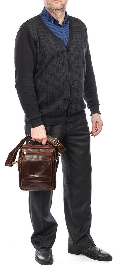 мужская сумка натуральная кожа famous men