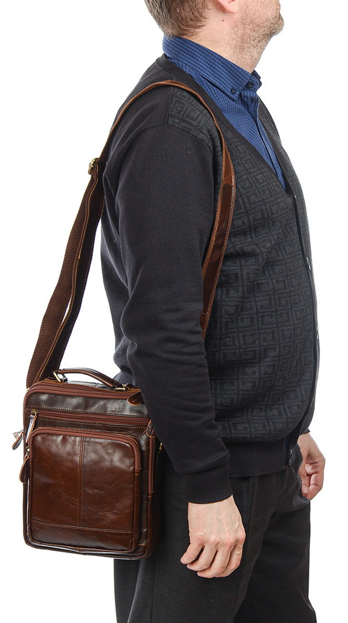 мужская сумка натуральная кожа famous men