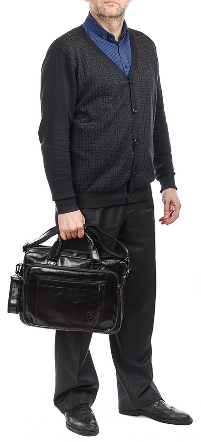 мужской портфель натуральная кожа farirun