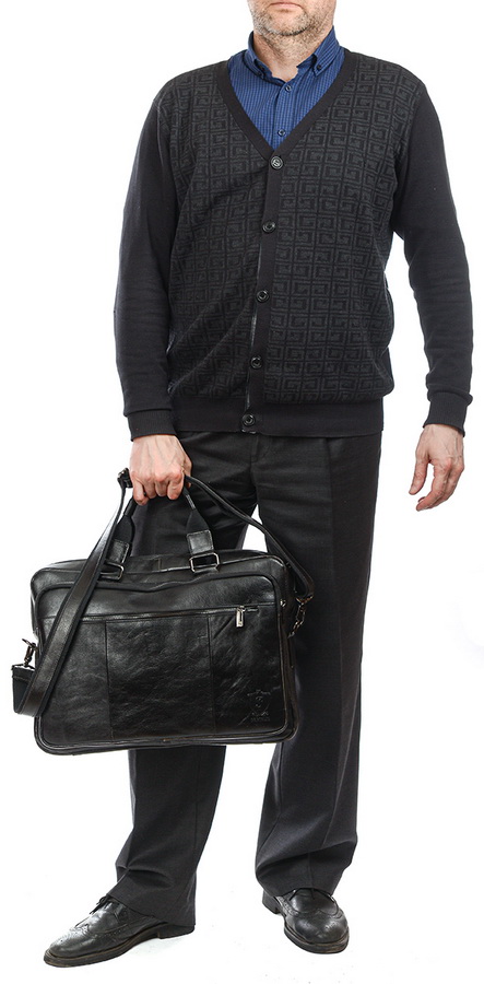 мужской портфель натуральная кожа farirun