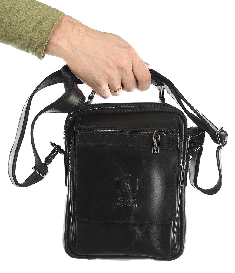 мужская сумка натуральная кожа farirun