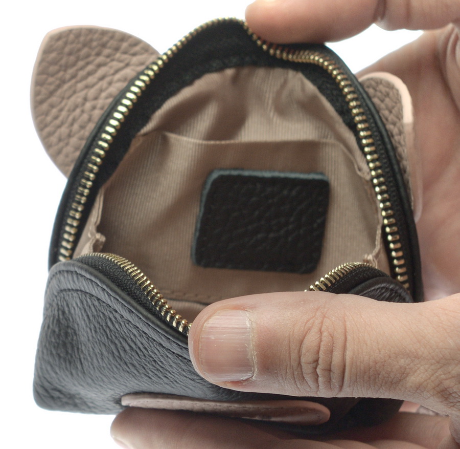 женский кошелек - мини-сумочка для мелочи свинка натуральная кожа тайвань