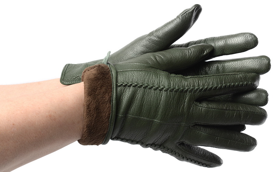 женские перчатки кожа оленя / флис matrix