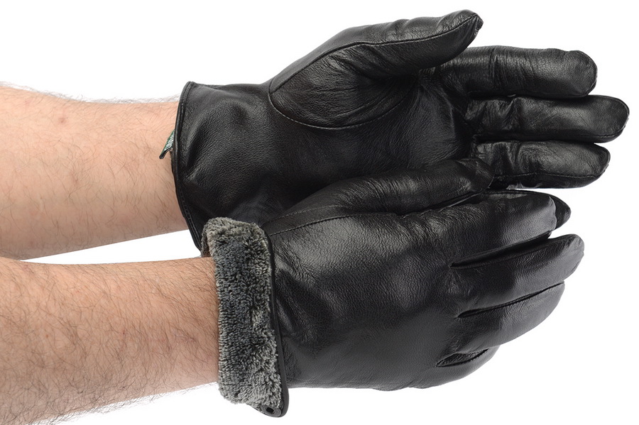 мужские перчатки большой размер овечья кожа / флис romano