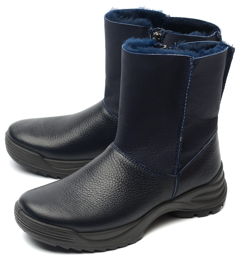 женские сапоги натуральная кожа / натуральный мех алми россия