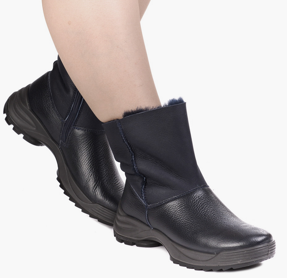 женские сапоги натуральная кожа (замша) / натуральный мех алми россия