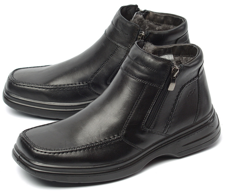 мужские ботинки натуральная кожа/ натуральный мех росвест россия