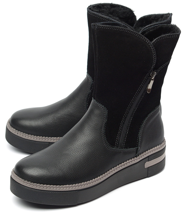 женские сапоги натуральная кожа+замша / натуральный мех gugu германия