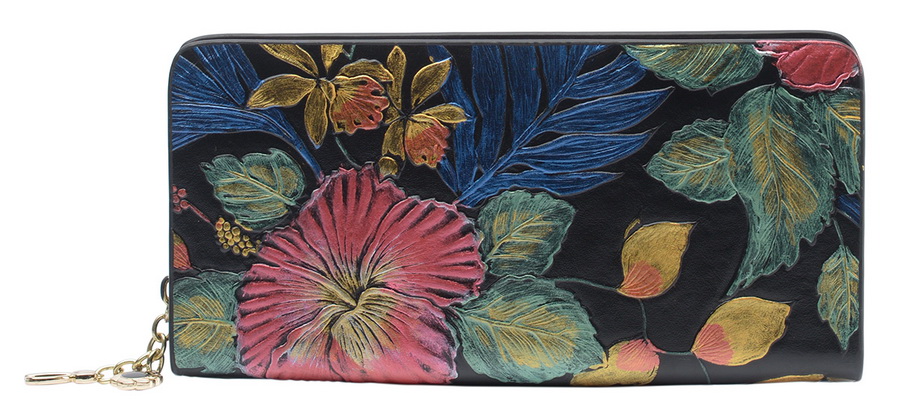 женский кошелек натуральная кожа с тиснением корея