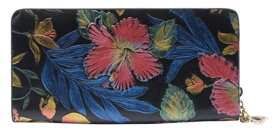 женский кошелек натуральная кожа с тиснением корея