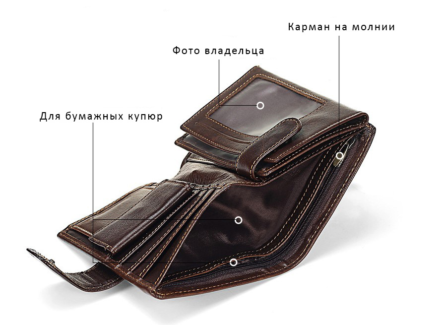 мужской кошелек  натуральная кожа корея