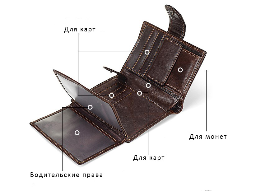 мужской кошелек  натуральная кожа корея