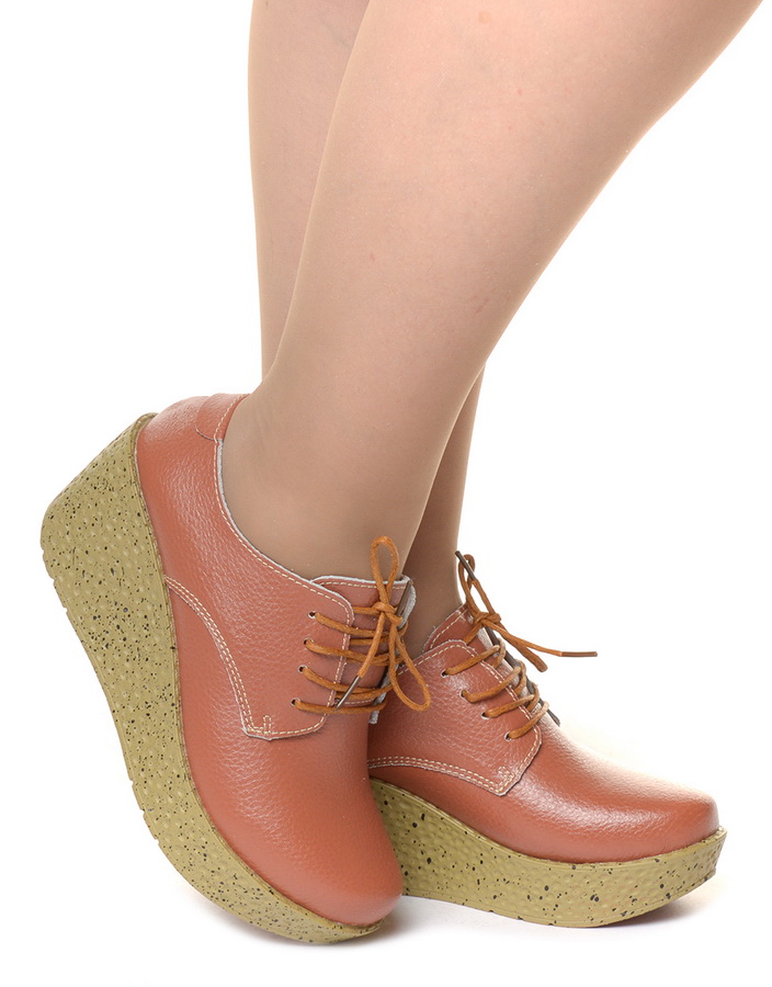 женские туфли на танкетке натуральная кожа binifoot/bnf тайвань