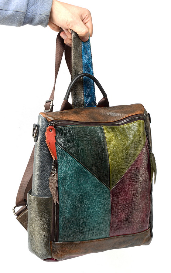 женский рюкзак-сумка натуральная кожа корея