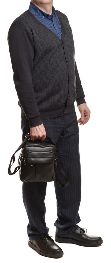 мужская сумка натуральная кожа kiki lok корея