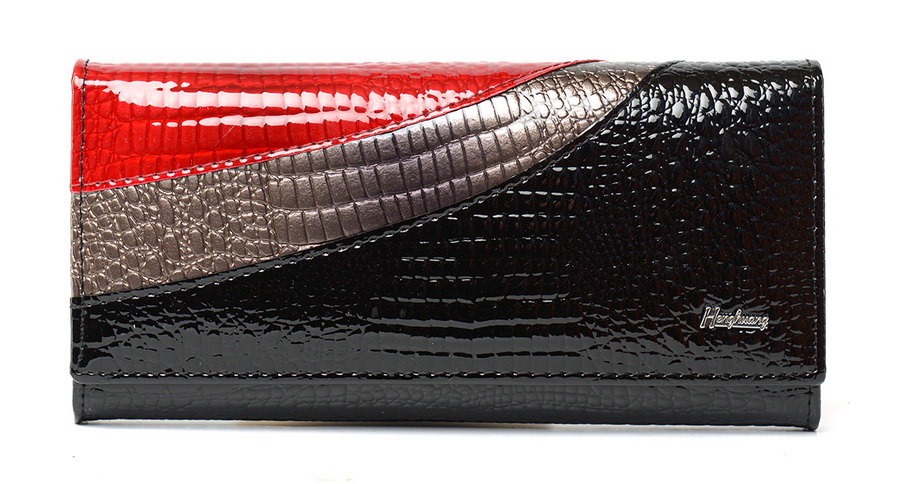 женский кошелек лаковый натуральная кожа тайвань