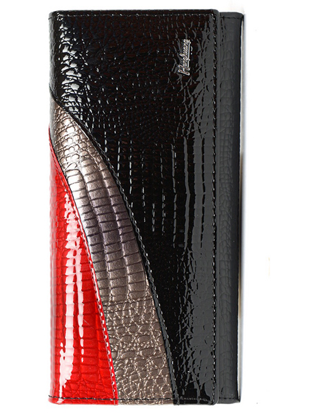 женский кошелек лаковый натуральная кожа тайвань