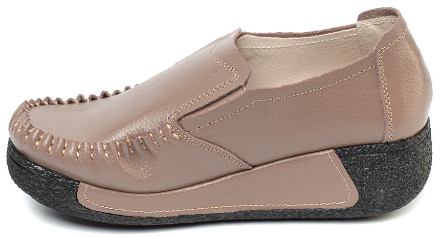 женские мокасины на танкетке натуральная кожа binifoot/bnf тайвань