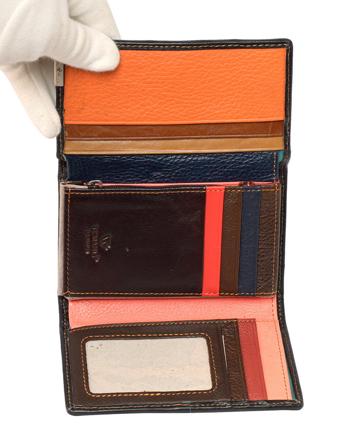 женский кошелек пэчворк  натуральная кожа тайвань