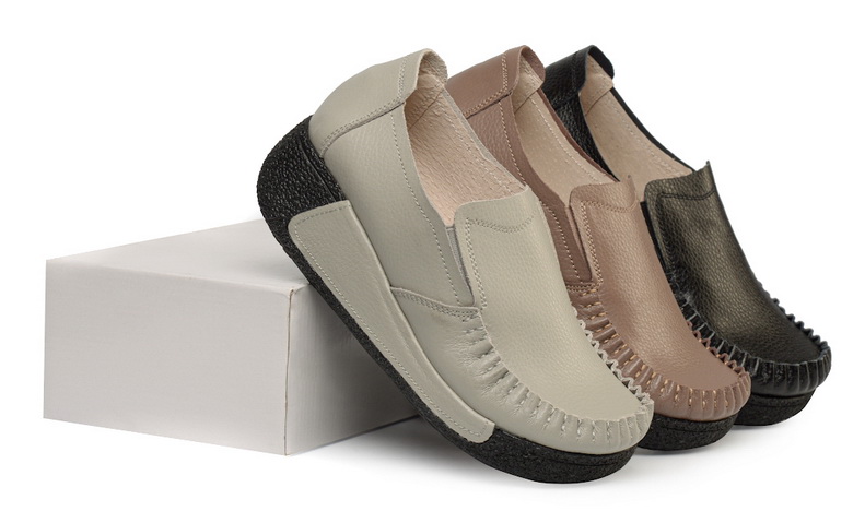 женские мокасины на танкетке натуральная кожа binifoot/bnf тайвань