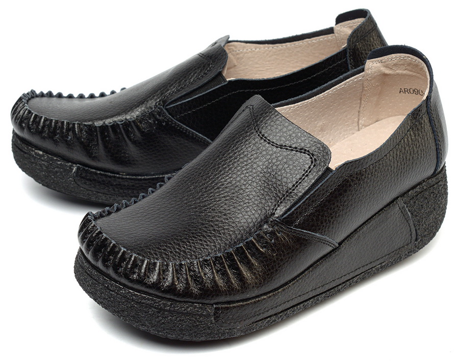 женские мокасины на танкетке натуральная кожа binifoot/bnf тайвань