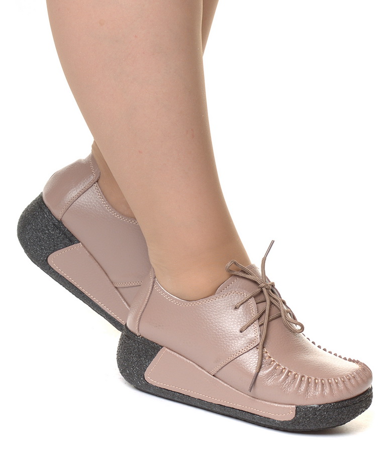 женские мокасины на шнурке натуральная кожа binifoot/bnf тайвань