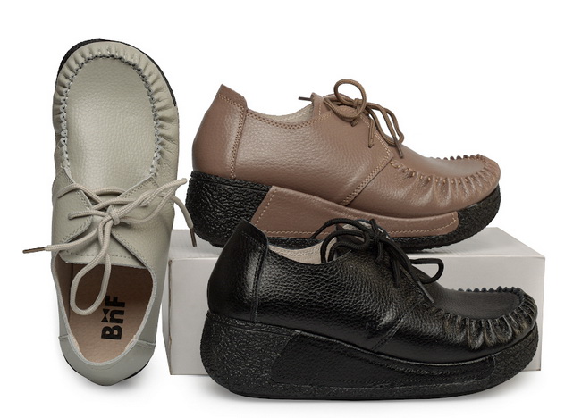 женские мокасины на шнурке натуральная кожа binifoot/bnf тайвань