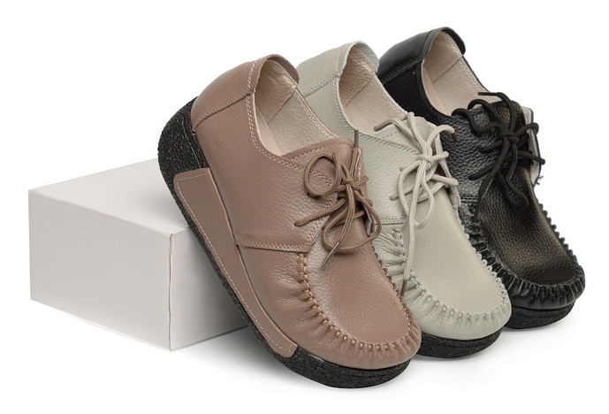 женские мокасины на шнурке натуральная кожа binifoot/bnf тайвань