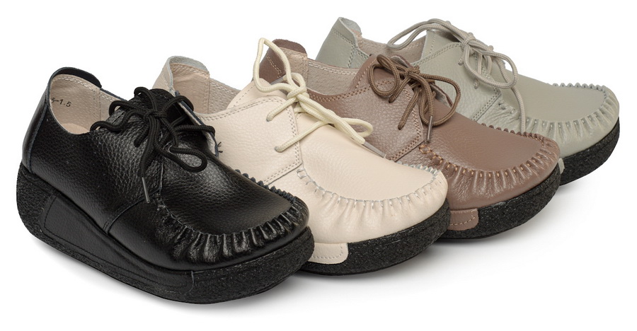 женские мокасины на шнурке натуральная кожа bnf тайвань