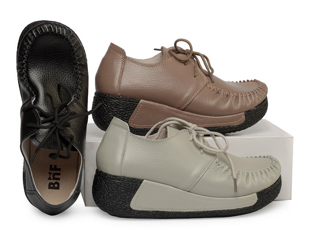 женские мокасины на шнурке натуральная кожа bnf тайвань