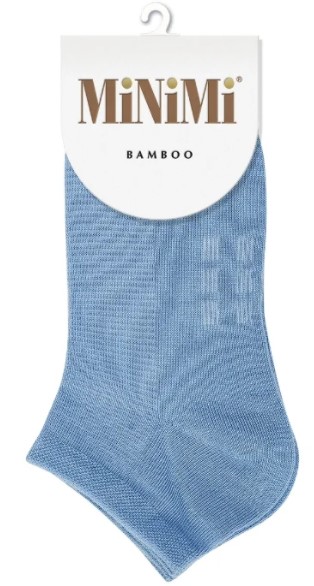 носки женские mini bamboo 2201 укороченные хлопок blu chiaro (голубой) minimi италия