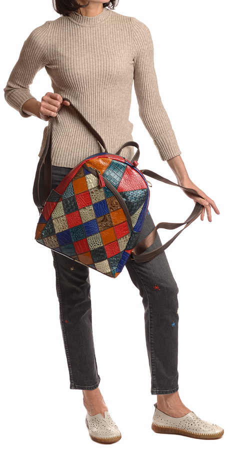 женский рюкзак натуральная кожа kikilok корея