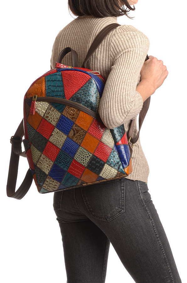 женский рюкзак натуральная кожа kikilok корея