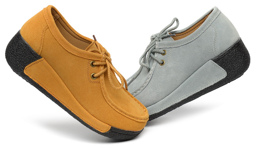 женские мокасины на танкетке натуральная кожа (замша) binifoot/bnf тайвань