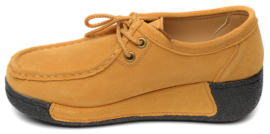 женские мокасины на танкетке натуральная кожа (замша) binifoot/bnf тайвань