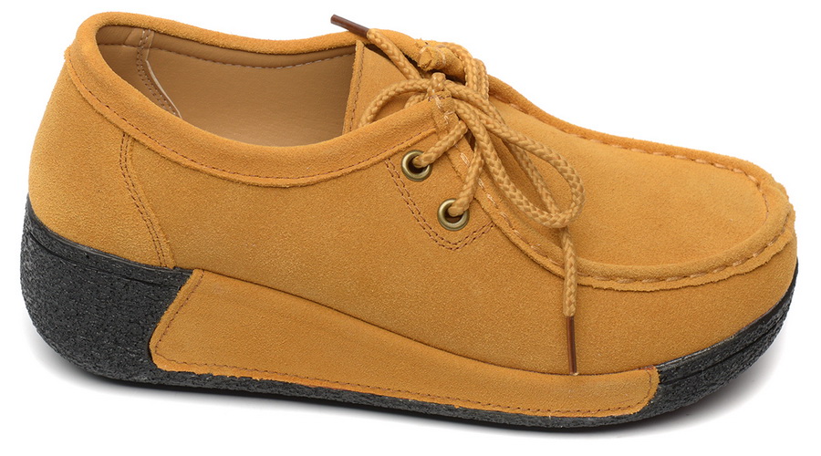 женские мокасины на танкетке натуральная кожа (замша) binifoot/bnf тайвань