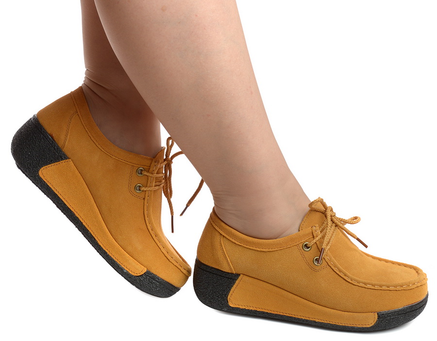 женские мокасины на танкетке натуральная кожа (замша) binifoot/bnf тайвань