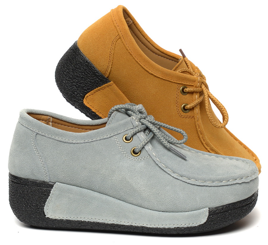 женские мокасины на танкетке натуральная кожа (замша) binifoot/bnf тайвань