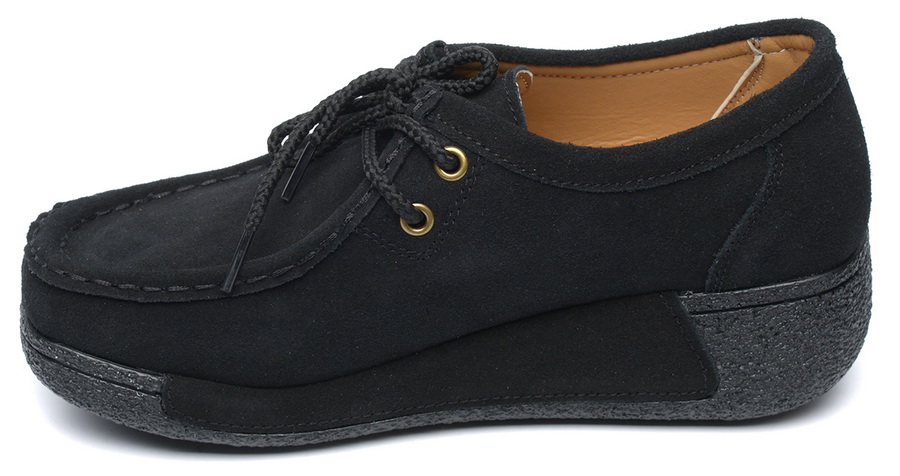 женские мокасины на танкетке натуральная кожа (замша) binifoot/bnf тайвань