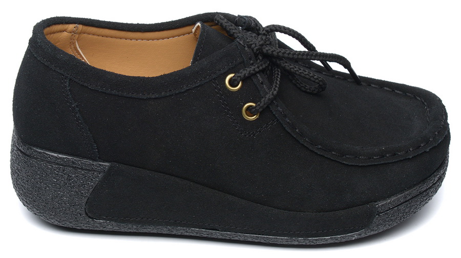 женские мокасины на танкетке натуральная кожа (замша) binifoot/bnf тайвань