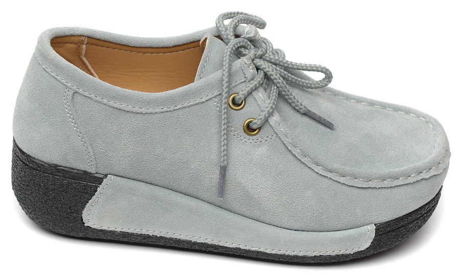 женские мокасины на танкетке натуральная кожа (замша) binifoot/bnf тайвань