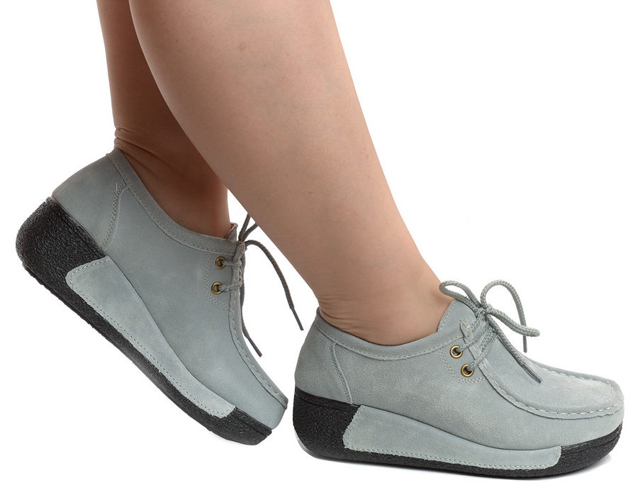 женские мокасины на танкетке натуральная кожа (замша) binifoot/bnf тайвань