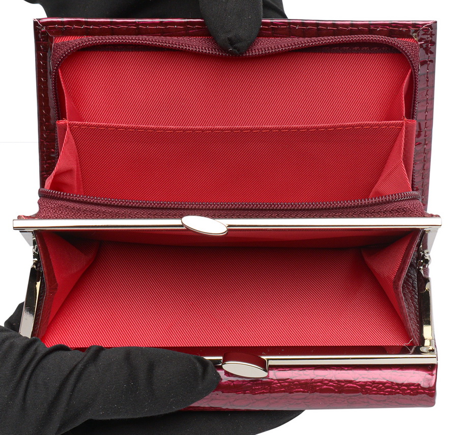 женский кошелек лаковый натуральная кожа тайвань