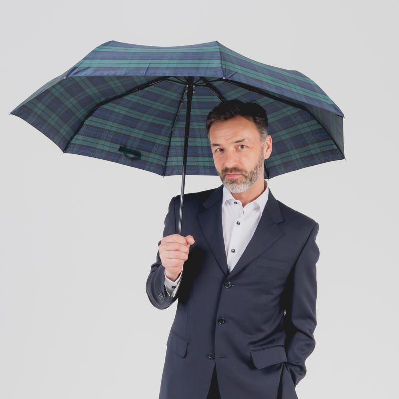 зонт мужской семейный клетка автомат антиветер flioraj