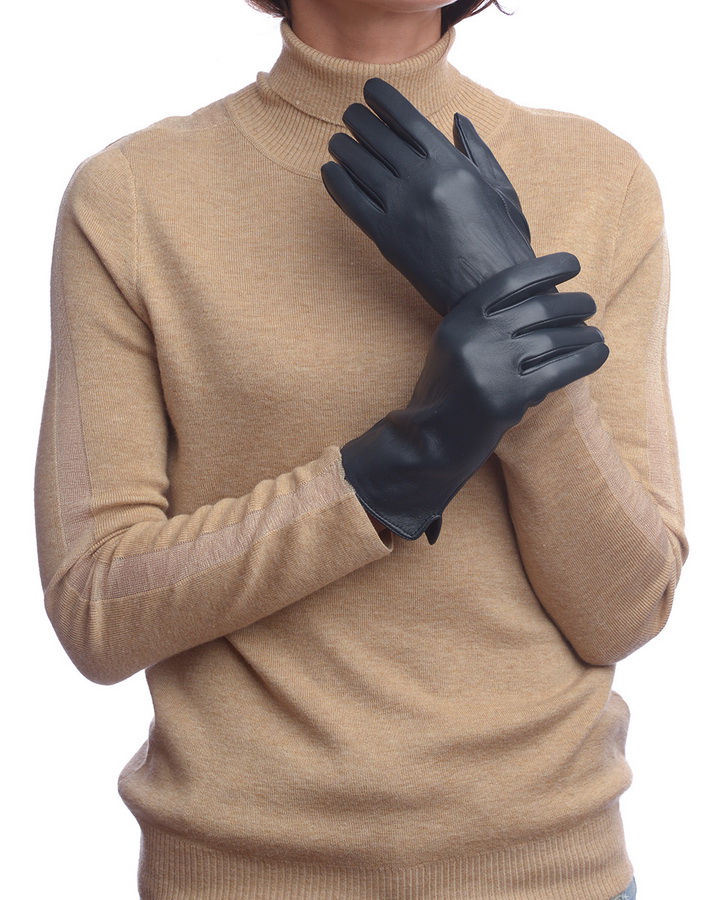 женские перчатки овечья кожа / шелк 